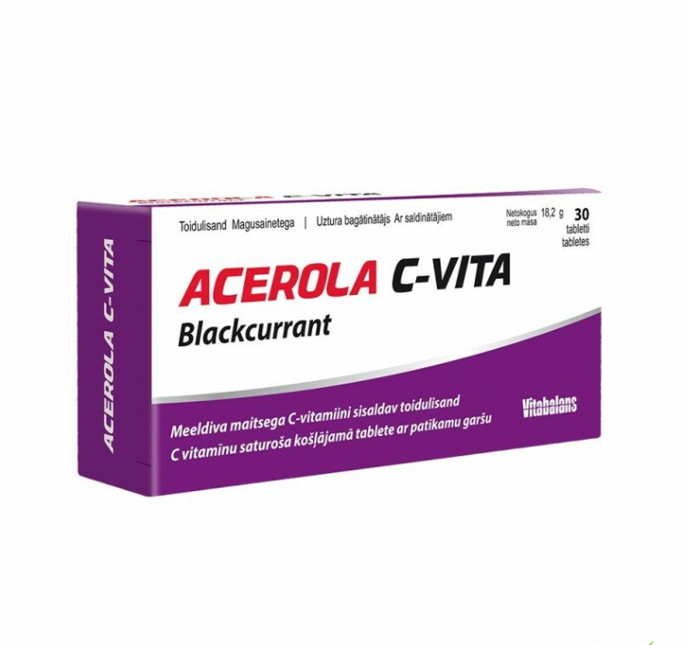 Acerola C-Vita BlackCurrant, 30 tablets