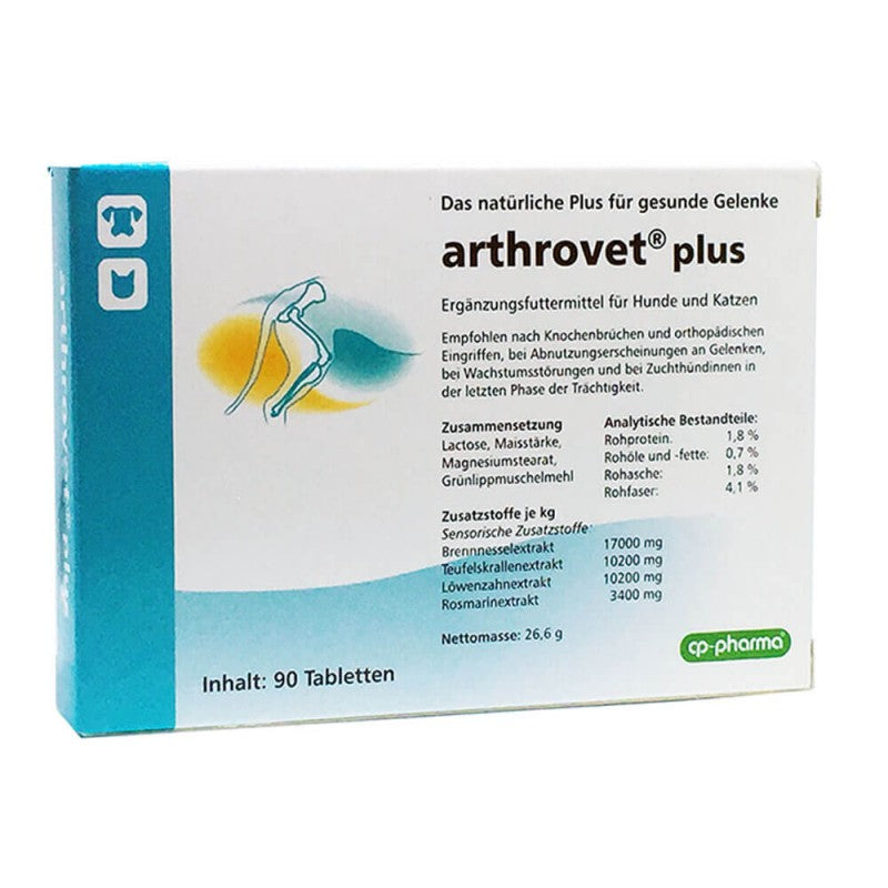 Arthrovet Plus - Skeletal Development Supplement for Cats and Dogs, 90 tablets