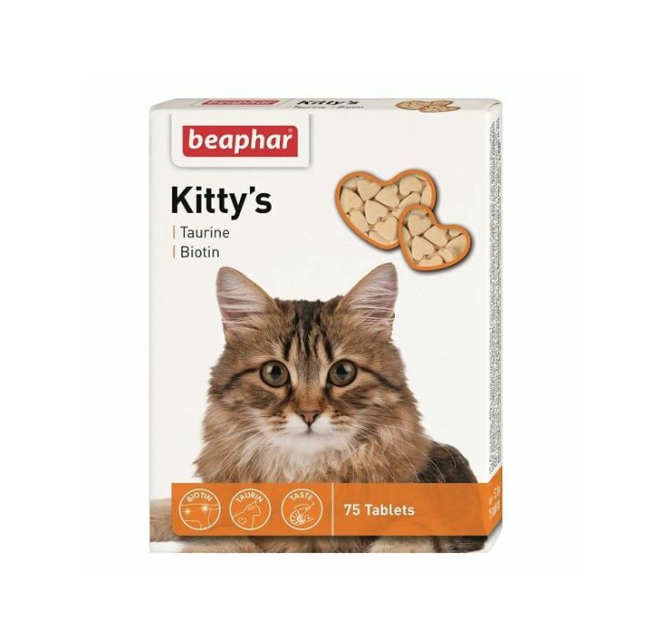 Beaphar Kitty's with Taurine and Biotin, 75 tablets