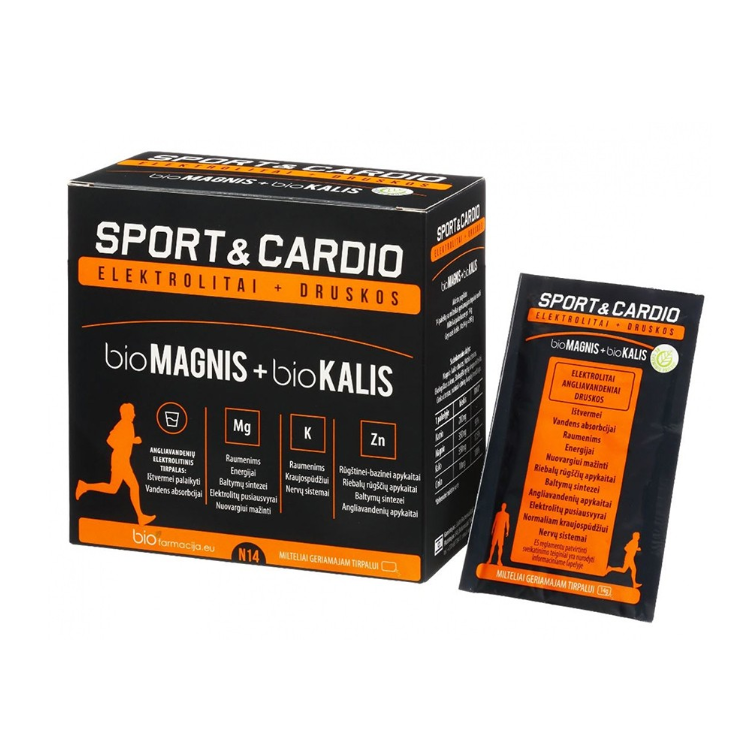 Bio Mg+K+Zn Sport & Cardio Powder, 14 packets