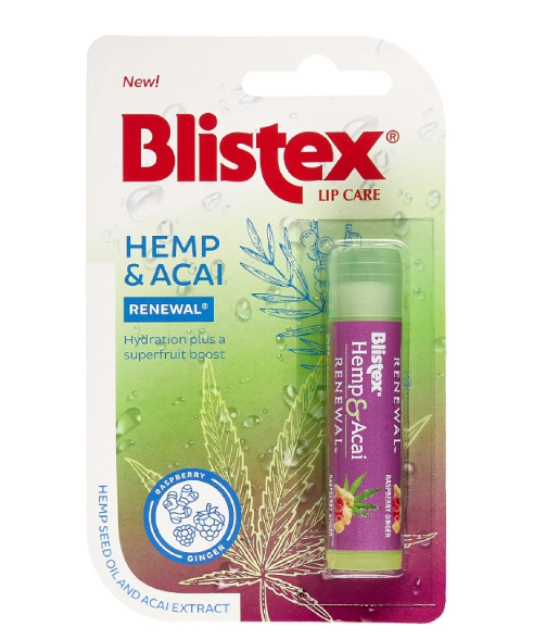 Blistex Raspberry Ginger Lip Balm Hemp & Acai Renewal, 4.25 g