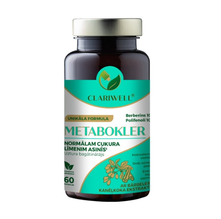 CLARIWELL METABOKLER for Normal Blood Sugar Levels, 60 capsules