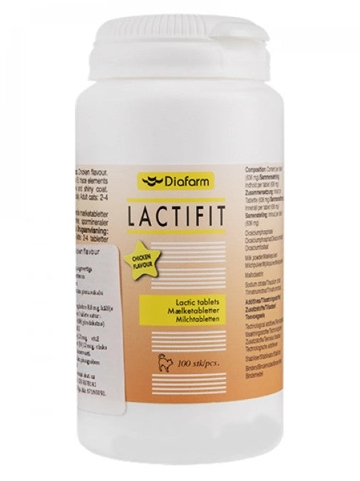 Diafarm Lactifit Lactic Acid Tablets for Cats, Chicken Flavor, 100 tablets