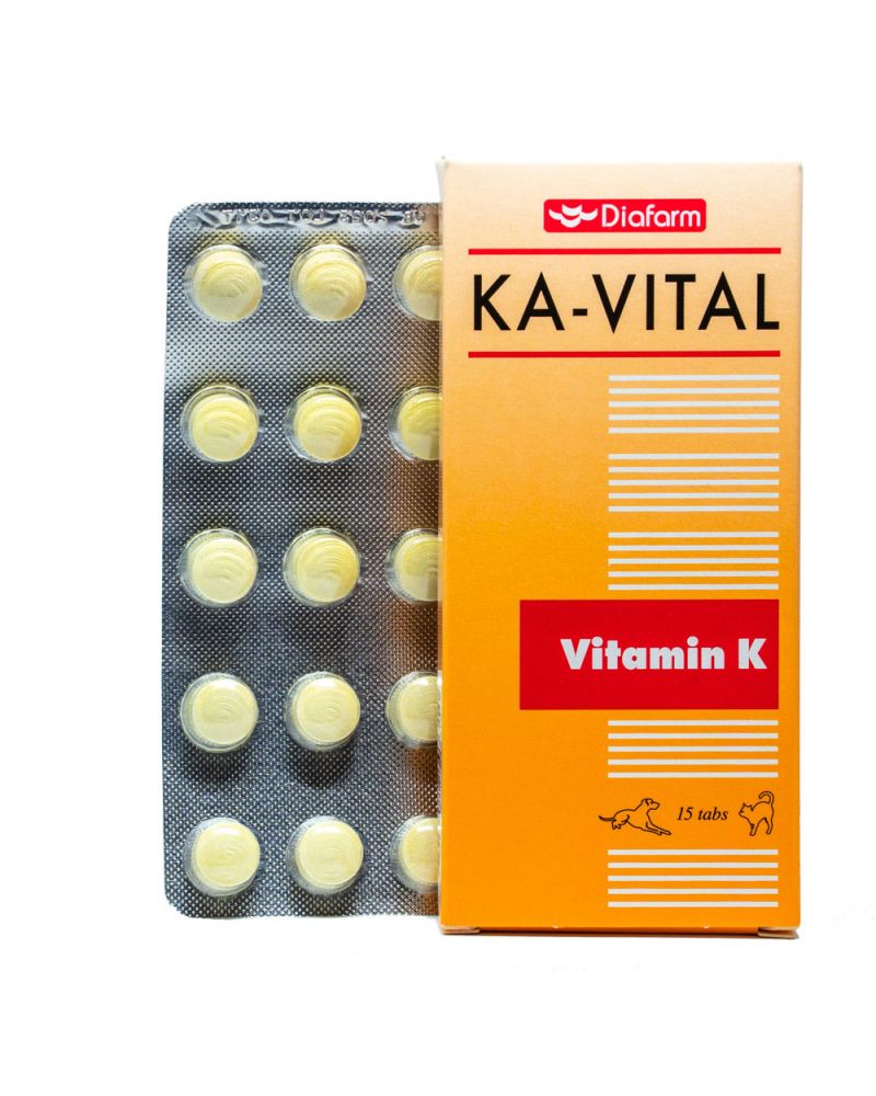 Diafarm Ka-Vital For Dogs/Cats - Vitamin K Supplement, 15 tablets