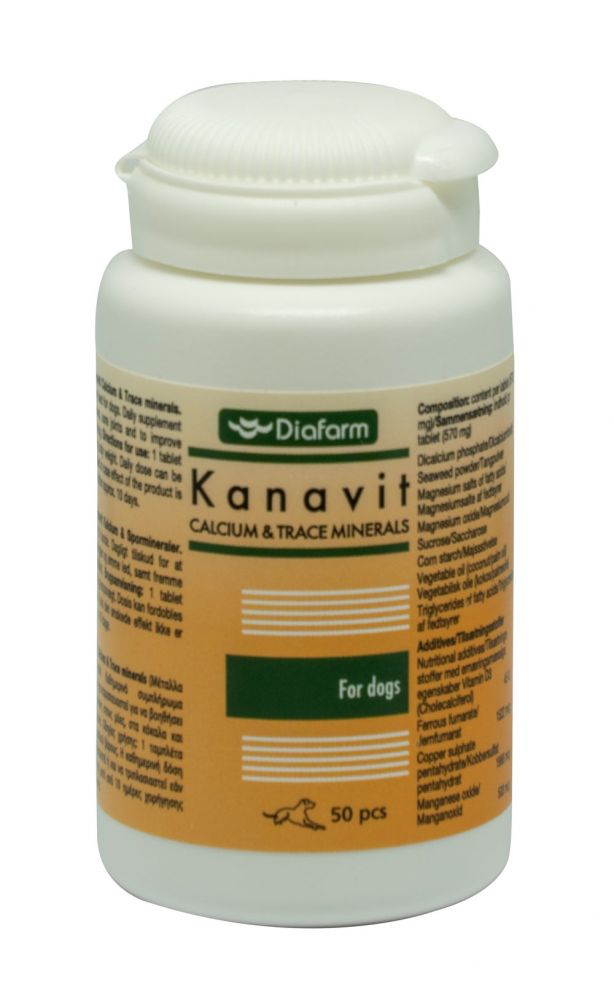 Diafarm Kanavit Calcium & Minerals - Supplement for Dogs, 50 tablets