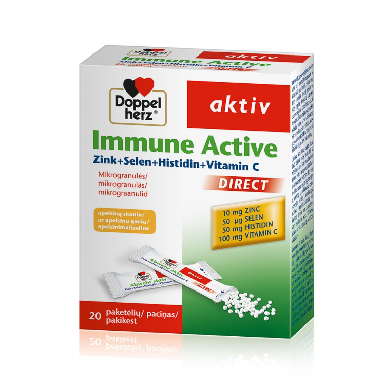 Doppelherz Immune Active Direct Zn + Se + Histidine + Vitamin C, 20 sachets