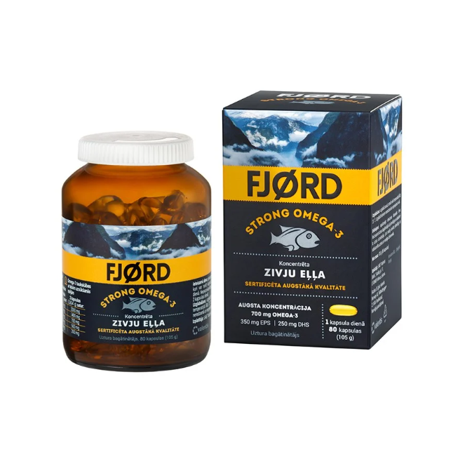 FJØRD Strong Omega-3 Fish Oil, 80 capsules