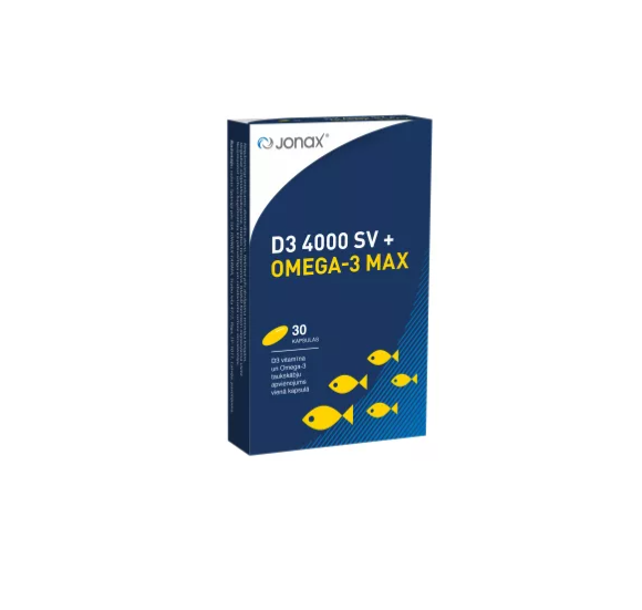 JONAX D3 4000 IU + Omega-3 Max, 30 capsules