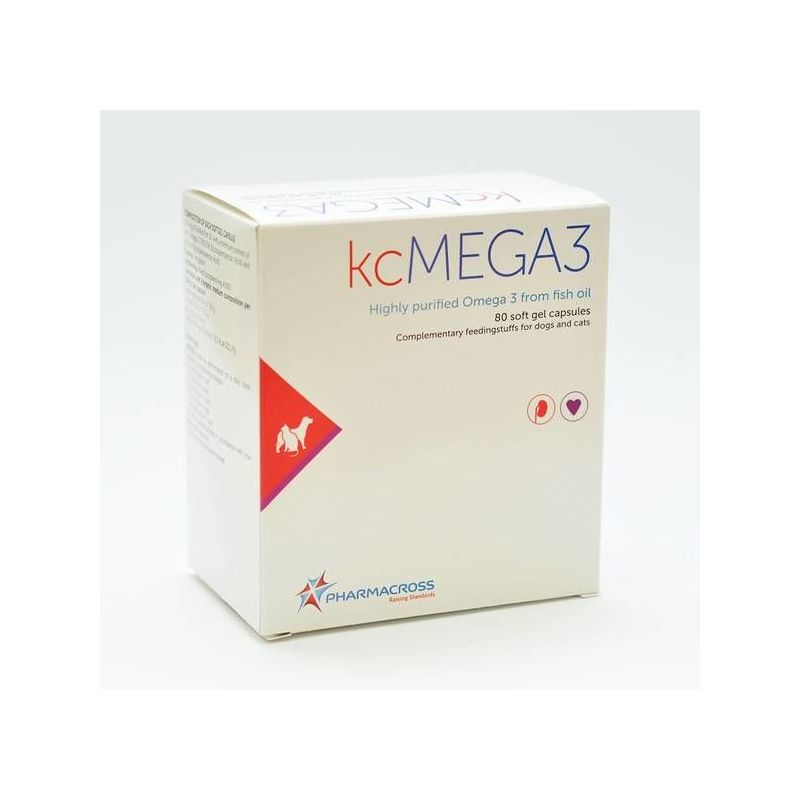 Kcmega 3 - Omega 3 Supplement for Animals Kidney Health, 80 capsules