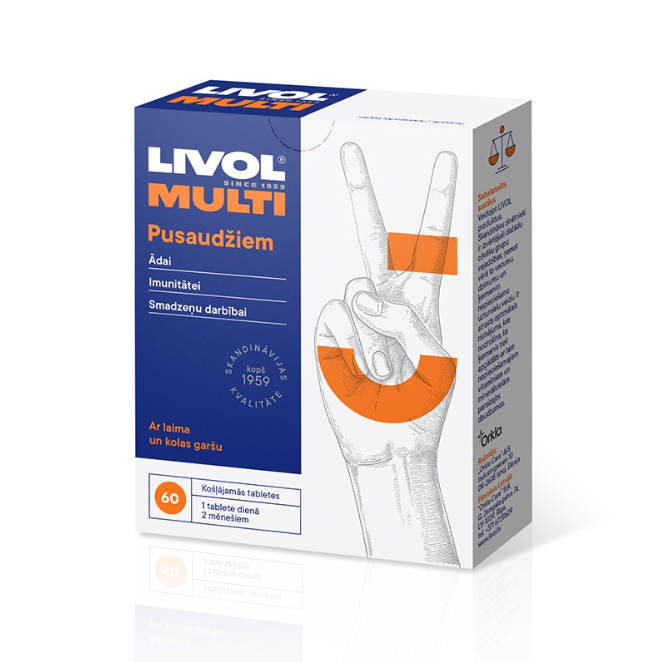 LIVOL MULTI for Teenagers with Lime/Cola Flavor, 60 tablets