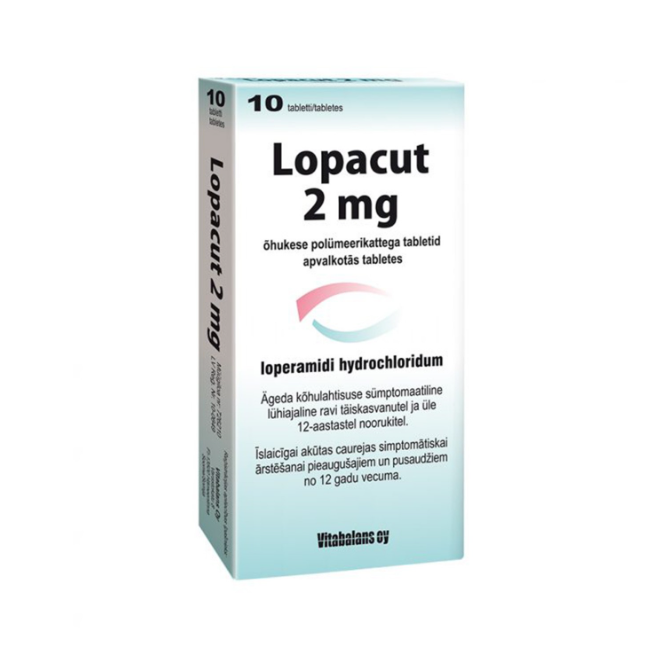 Lopacut Loperamide 2 mg, 10 tablets