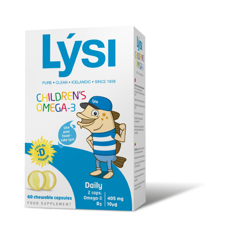 Lysi Children Omega-3 Fish Oil for Family, Fruit Flavor, 60 chewable capsules