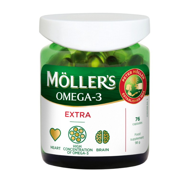 Möller's Omega-3 Extra Fish Oil, 76 capsules