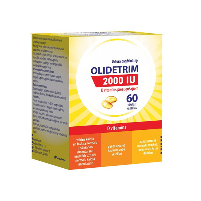 Olidetrim 2000 IU Vitamin D3, 60 capsules