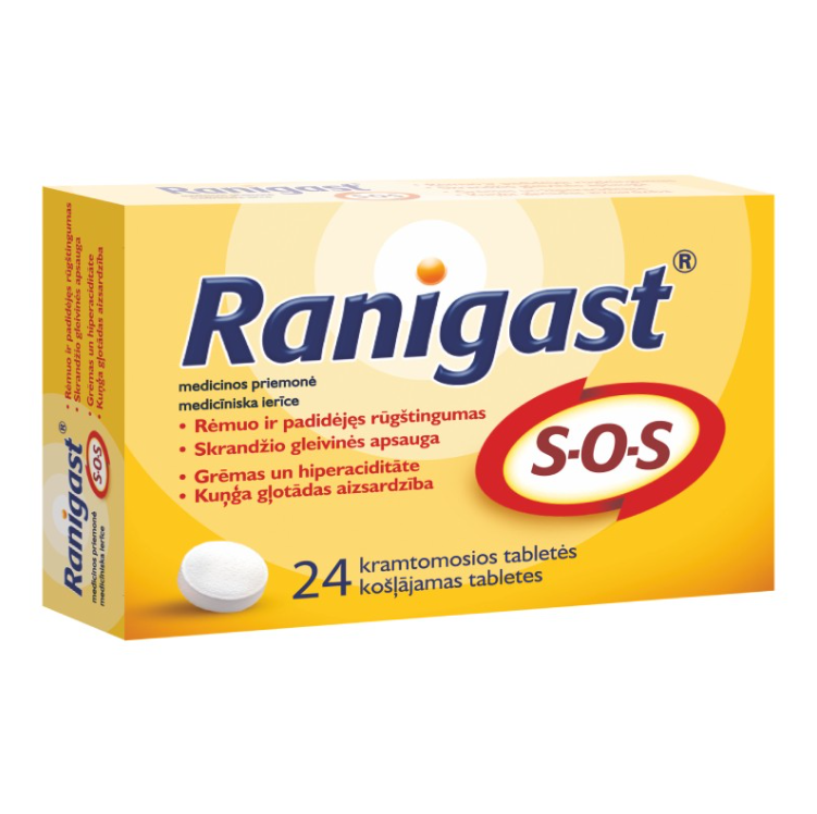 Ranigast SOS Chewable Tablets, 24 pcs