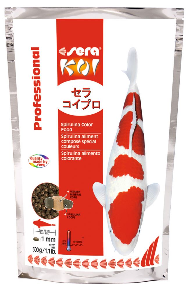 Sera KOI Professional Spirulina Color Food - Food for Pond Fish, 500 g