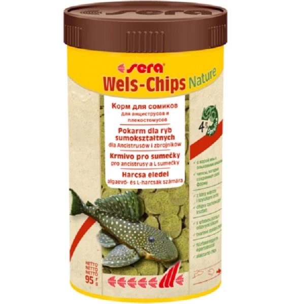 Sera Catfish Chips - Premium Fish Food for Armored and Ancistrus Fish, 95 g