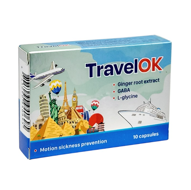 TravelOK Ginger capsules for Travel, 10 pcs