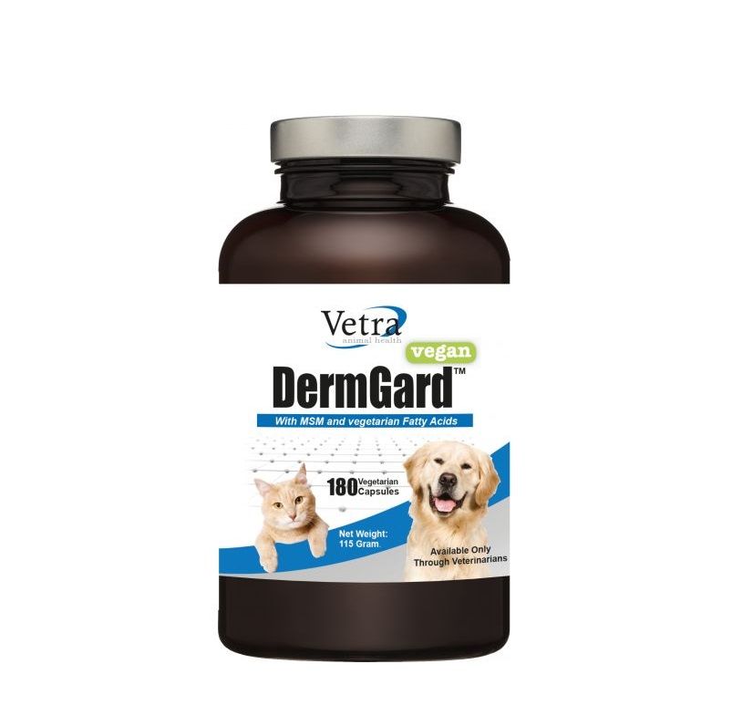 Vetra Dermgard Vegan - Supplement for Animals with Msm and Omega 3 Fatty Acids, 180 capsules