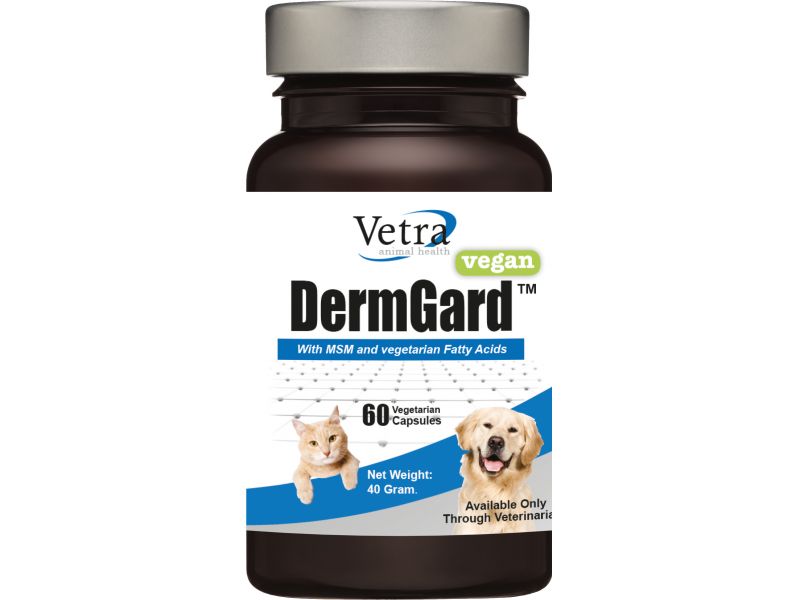 Vetra Dermgard Vegan - Supplement for Animals with Msm and Omega 3 Fatty Acids, 60 capsules