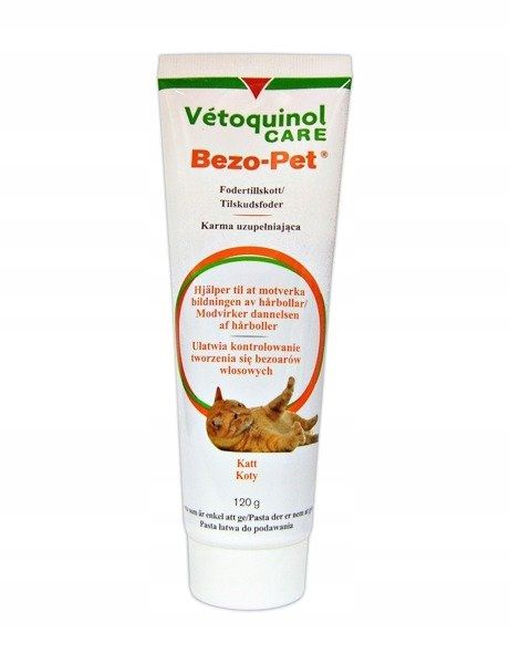 Vetoquinol Bezo-Pet - Your Feline Companion's Digestive Solution, 120 g