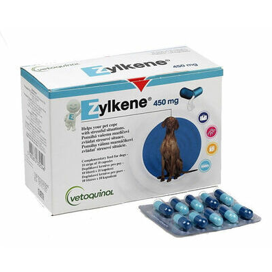Vetoquinol Zylkene 450 mg for Large Dogs (over 30 kg), 100 capsules