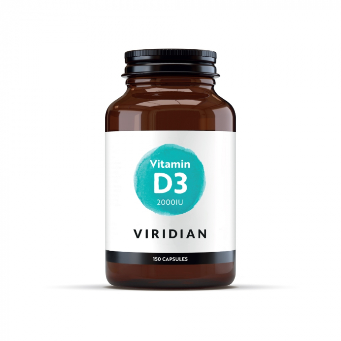 VIRIDIAN Vitamin D3 2000IU Vegan, 150 capsules