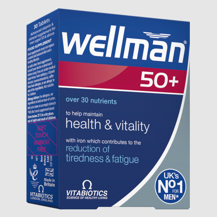 Vitabiotics Wellman 50+ Nutrient for Men Over 50, 30 tablets