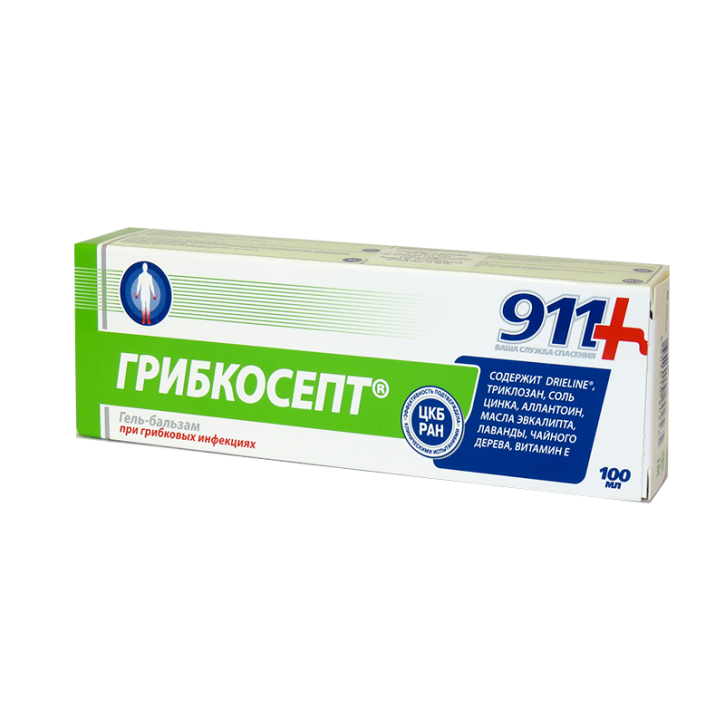 911 Gribkosept Gel-Balm for Hands and Feet, 100 ml