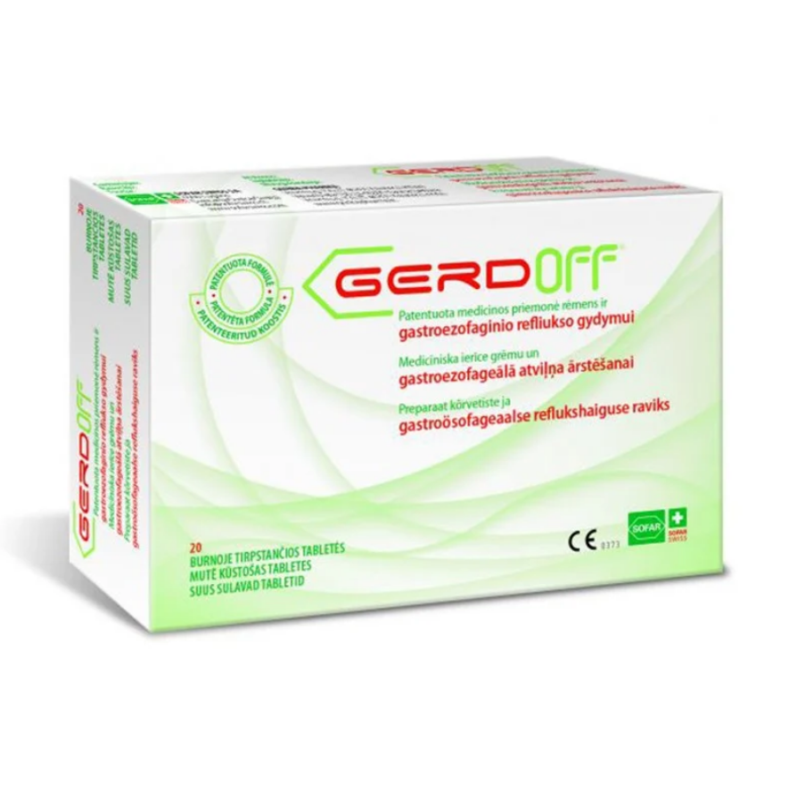 GerdOff for Heartburn and Reflux, 20 tablets that Dissolve in the Mouth